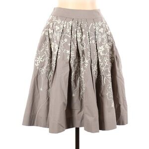 Anthropologie Meadow Rue Wisteria Floral Embroidered A-Line Skirt Size 8